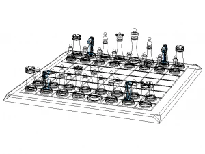 Chess Board Complete Set 3D Print Model