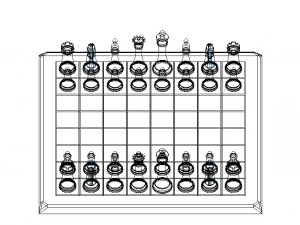Chess Board Complete Set 3D Print Model