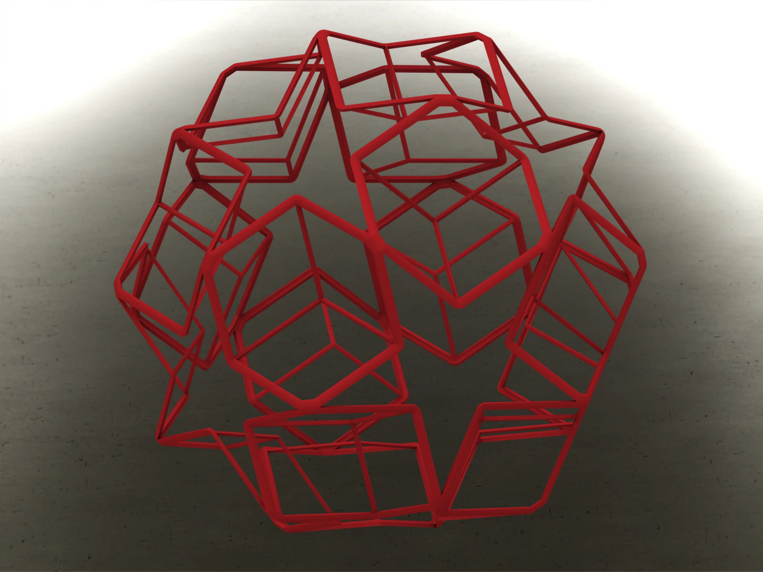 Wireframe Shape Dodecadodecahedron 3D Print Model .c4d .max .obj .3ds .fbx .stl .blend 