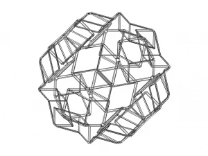 Wireframe Shape Dodecadodecahedron 3D Print Model