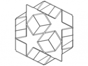Wireframe Shape Dodecadodecahedron 3D Print Model