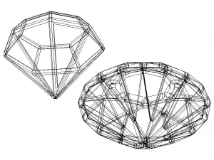 Wireframe Diamond Gem 3D Print Model