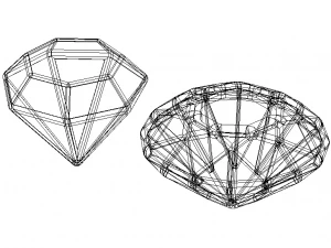Wireframe Diamond Gem 3D Print Model