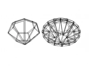 Wireframe Diamond Gem 3D Print Model