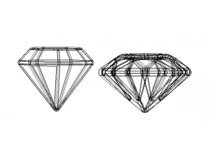Wireframe Diamond Gem 3D Print Model