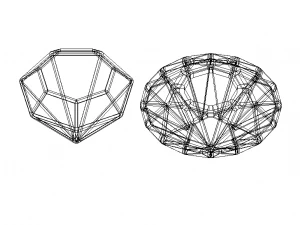 Wireframe Diamond Gem 3D Print Model