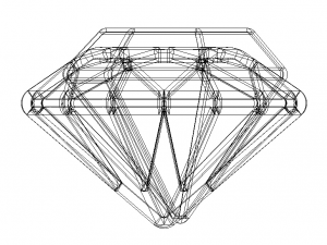 Wireframe Diamond Gem Modello di stampa 3D