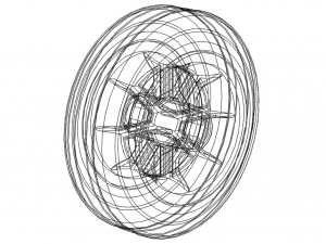 100mm Solid Plastic Caster Wheel 3D Print Model
