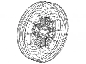 100mm Solid Plastic Caster Wheel 3D Print Model