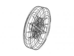 100mm Solid Plastic Caster Wheel 3D Print Model