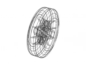 100mm Solid Plastic Caster Wheel 3D Print Model