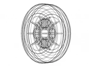 100mm Solid Plastic Caster Wheel 3D Print Model
