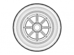100mm Solid Plastic Caster Wheel 3D Print Model