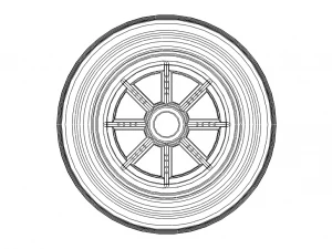100mm Solid Plastic Caster Wheel 3D Print Model
