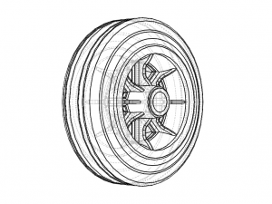100mm Solid Plastic Caster Wheel 3D Print Model