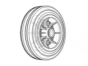 100mm Solid Plastic Caster Wheel 3D Print Model