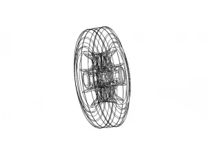 100mm Solid Plastic Caster Wheel 3D Print Model