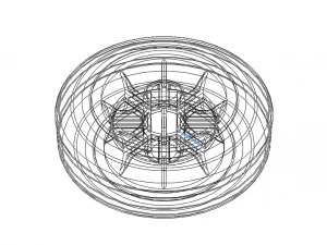 100mm Solid Plastic Caster Wheel 3D Print Model