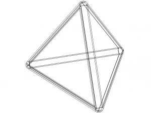 Wireframe Tetrahedron 3D Print Model
