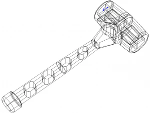 Blue Plastic Peg Hammer 3D Print Model