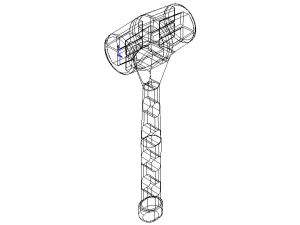 Blue Plastic Peg Hammer 3D Print Model