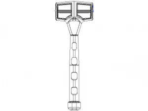 Blue Plastic Peg Hammer 3D Print Model