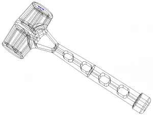 Blue Plastic Peg Hammer 3D Print Model