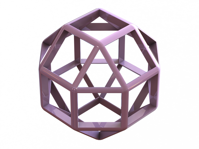 Wireframe Shape Rhombicuboctahedron Modèles 3D en vedette .c4d .max .obj .3ds .fbx .stl .blend 