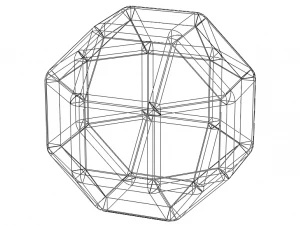 Wireframe Shape Rhombicuboctahedron 3D Print Model
