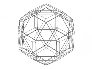 Wireframe Shape Rhombicuboctahedron 3D Print Model