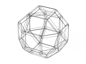 Wireframe Shape Rhombicuboctahedron 3D Print Model