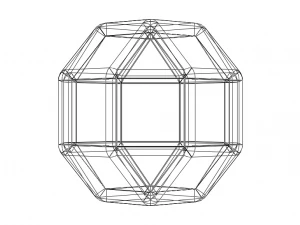 Wireframe Shape Rhombicuboctahedron 3D Print Model
