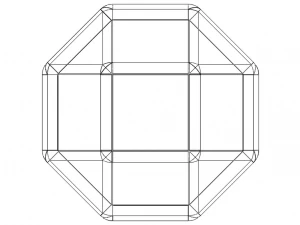 Wireframe Shape Rhombicuboctahedron 3D Print Model