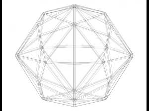 Wireframe Shape Disdyakis Dodecahedron 3D Print Model