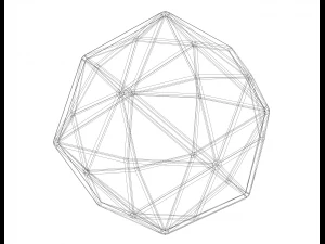Wireframe Shape Disdyakis Dodecahedron 3D Print Model