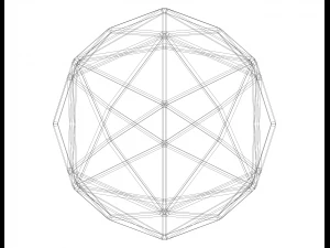 Wireframe Shape Disdyakis Dodecahedron 3D Print Model