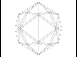 Wireframe Shape Disdyakis Dodecahedron 3D Print Model