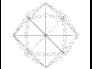 Wireframe Shape Disdyakis Dodecahedron 3D Print Model