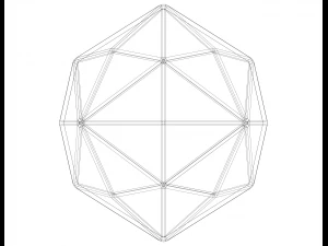 Wireframe Shape Disdyakis Dodecahedron 3D Print Model