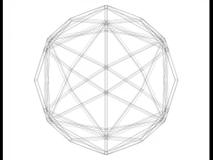 Wireframe Shape Disdyakis Dodecahedron 3D Print Model