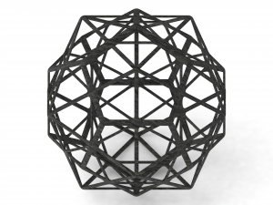 Wireframe Shape First Stellation of Icosidodecahedron 3D Baskı Modeli