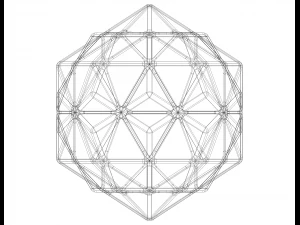 Wireframe Shape First Stellation of Icosidodecahedron 3D Print Model