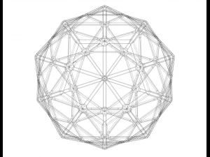 Wireframe Shape First Stellation of Icosidodecahedron 3D Print Model