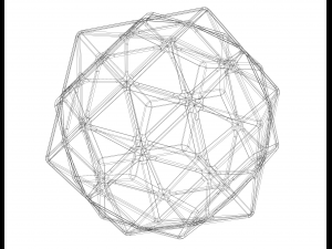 Wireframe Shape First Stellation of Icosidodecahedron 3D Baskı Modeli
