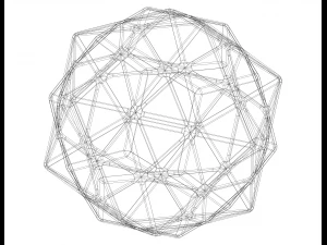 Wireframe Shape First Stellation of Icosidodecahedron 3D Print Model