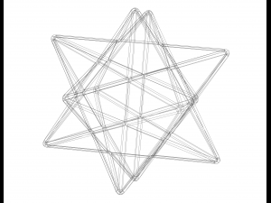 Wireframe Shape Small Stellated Dodecahedron 3D प्रिंट मॉडल