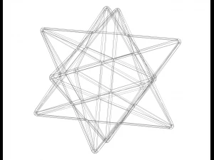 Wireframe Shape Small Stellated Dodecahedron 3D Print Model