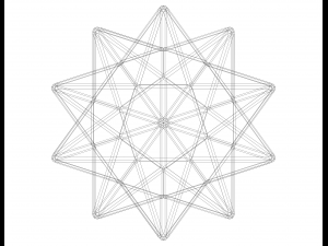 Wireframe Shape Small Stellated Dodecahedron 3D प्रिंट मॉडल