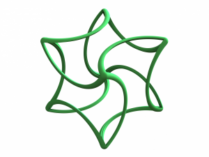 Wireframe Shape Geometric Twisted Cube 3Dプリントモデル