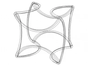 와이어프레임 모양 기하학적 트위스트 큐브 3D 프린트 모델